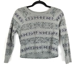 HOLLISTER Y2K Geometric Print Cropped Sweatshirt